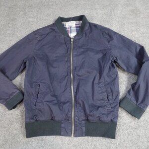 Rogues Gallery Jacket XL Blue Bomber Embroidered Double Side Cotton